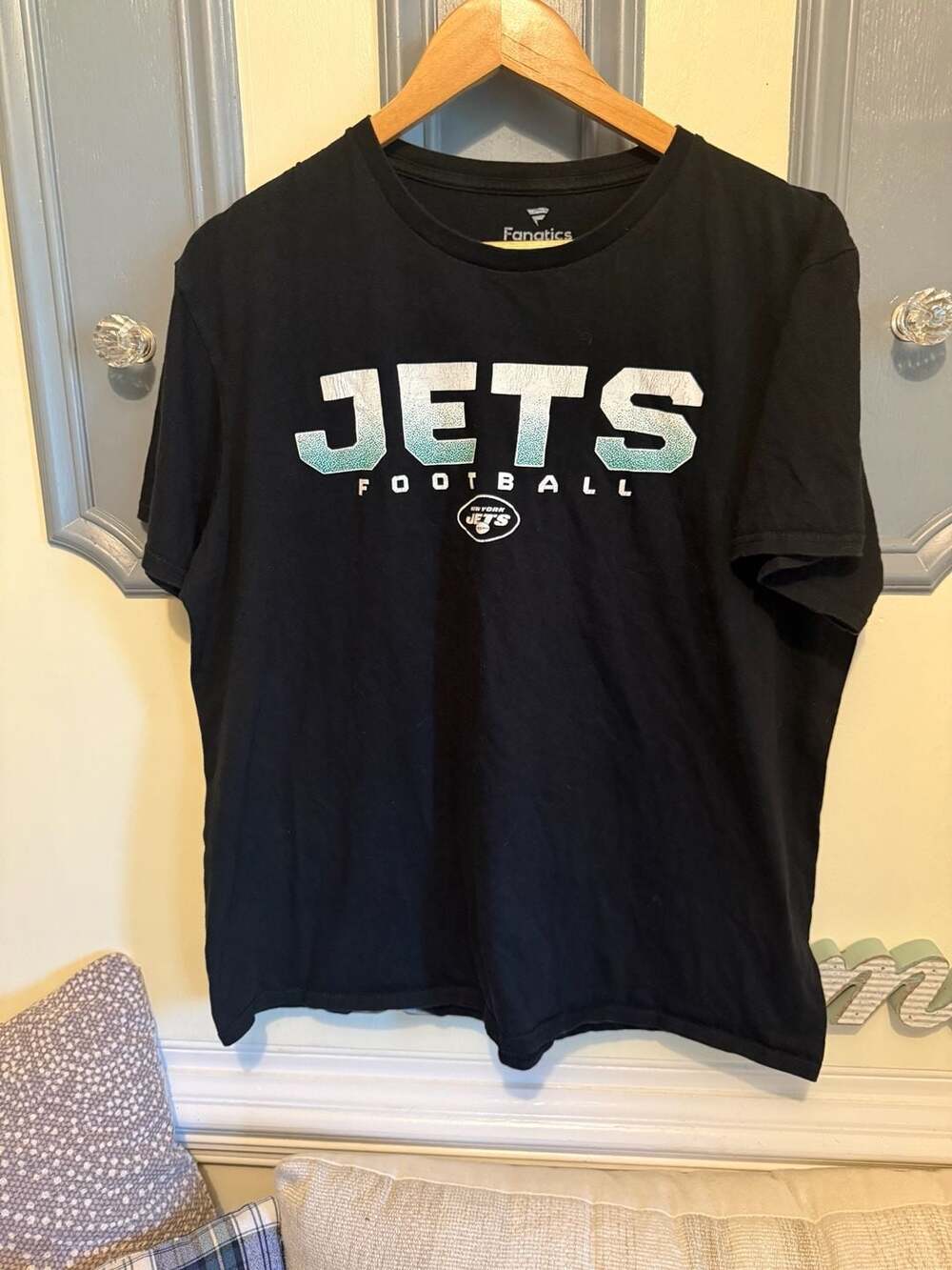 Fanatics New York Jets T-Shirt Size L Black NFL Football Graphic Tee